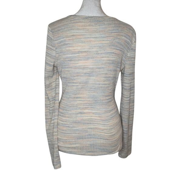 Madewell Space Dye Soft Rainbow Faux Wrap Sweater Top Small - Picture 4 of 6